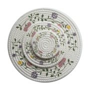 Tấm lót bàn ăn placemat hình tròn bằng sợi cotton dệt thấm nước tốt